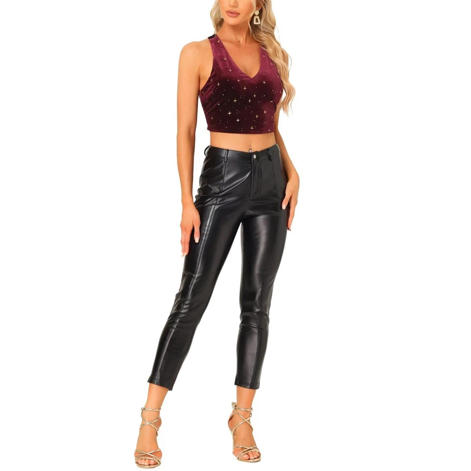 Women's Velvet Cropped Top Sleeveless